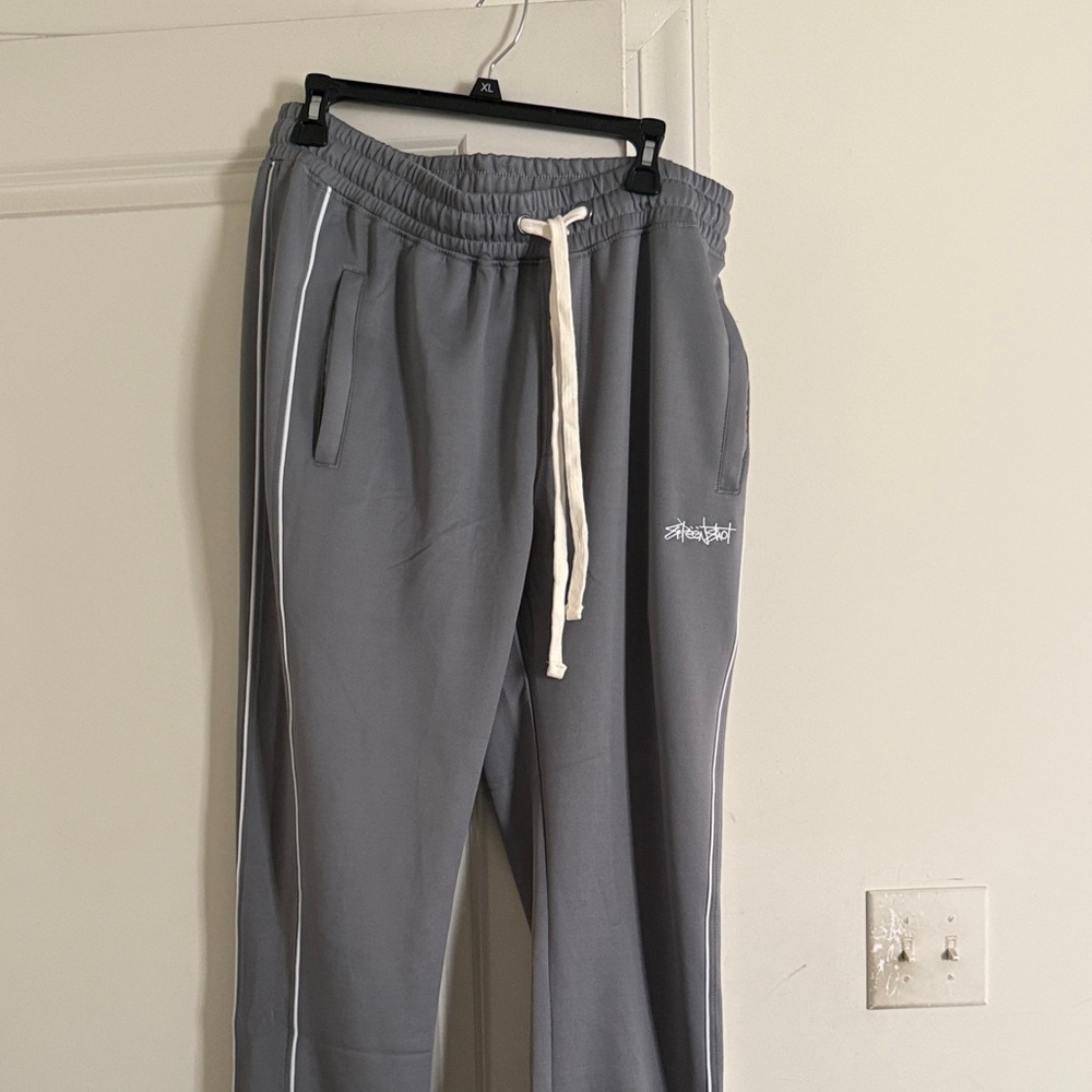 Men's Gray Joggers with White Accents